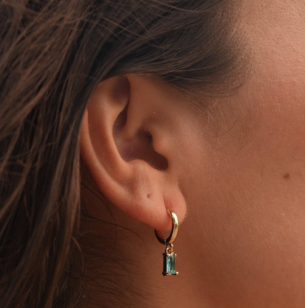 Bella Birthstone Huggies Earrings