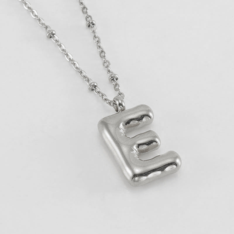 Bubble Letter Initial Necklace