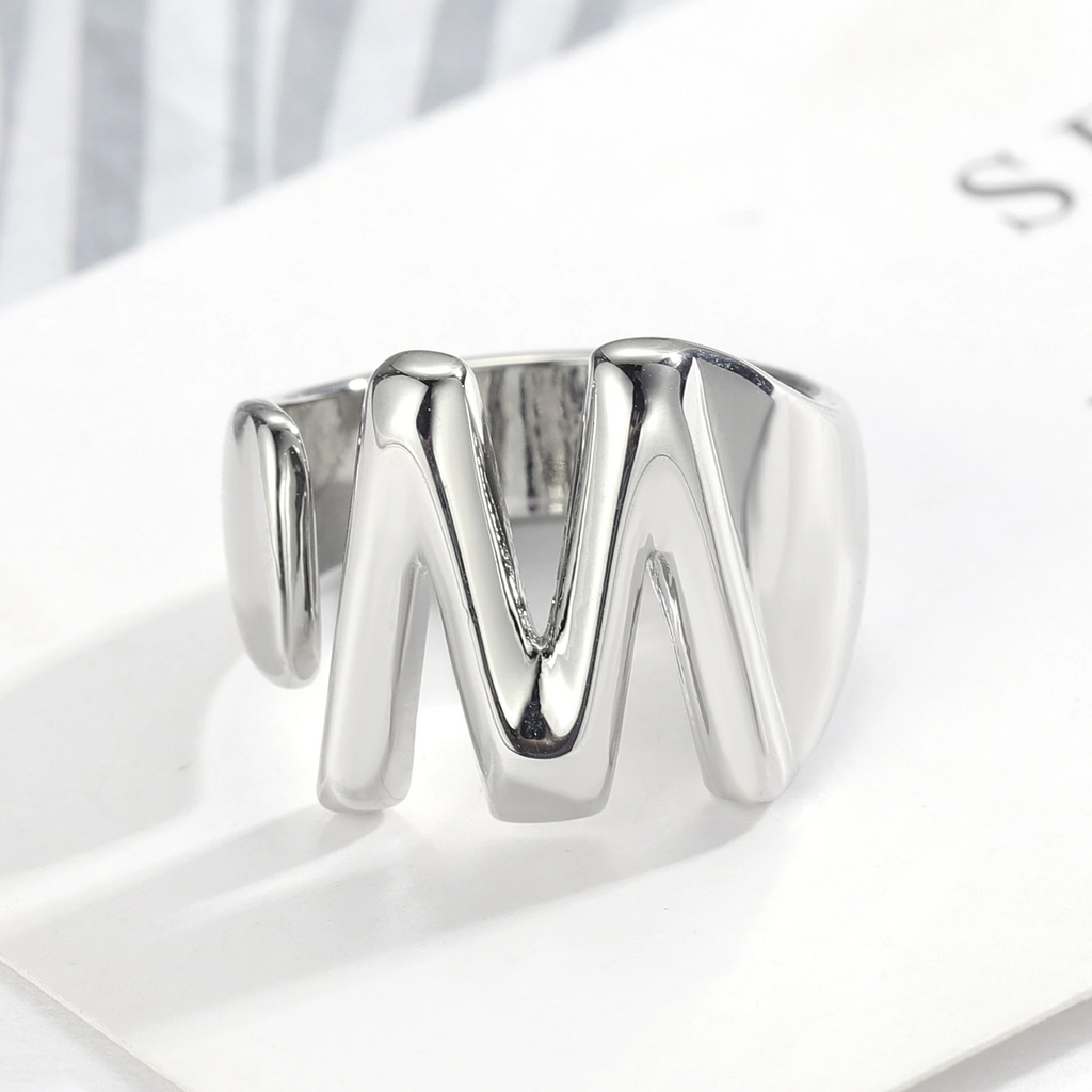 Chunky Initial Ring (adjustable size)